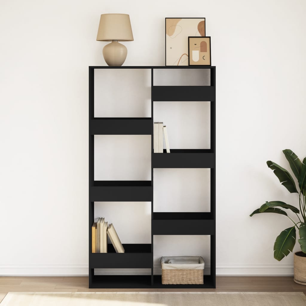 VXL8721158402387 g en hd 1 Bibliotecă, negru, 100x33x175 cm, lemn prelucrat Bibliotecă, negru, 100x33x175 cm, lemn prelucrat - imagine 3