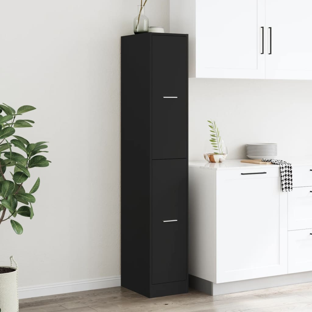 VXL8721158405838 g en hd 2 Dulap de farmacie, negru, 30x41x174,5 cm, lemn prelucrat Dulap de farmacie, negru, 30x41x174,5 cm, lemn prelucrat - imagine 4