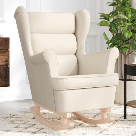 Scaun balansoar, alb, 74x90x102 cm, pânză textil