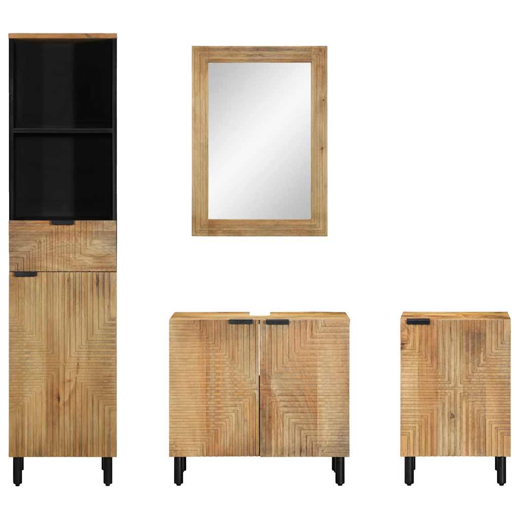 VXL8721158407870 g en hd 6 Set de mobilier de baie 4 piese din lemn masiv de mango maro Set de mobilier de baie 4 piese din lemn masiv de mango maro - imagine 7