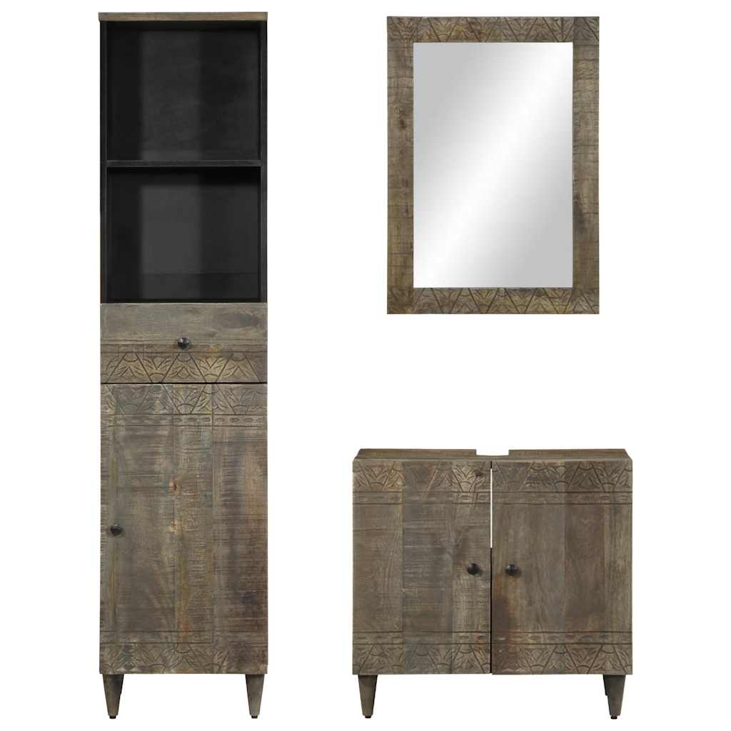 VXL8721158407986 g en hd 1 Set mobilier de baie, 3 piese, lemn masiv de mango Set mobilier de baie, 3 piese, lemn masiv de mango - imagine 2