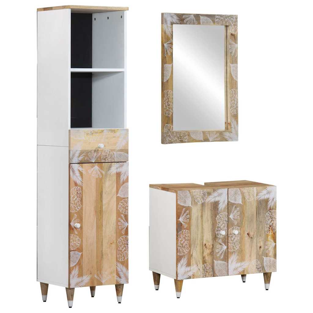 VXL8721158415356 a en hd 1 Set mobilier de baie, 3 piese, lemn masiv de mango Set mobilier de baie, 3 piese, lemn masiv de mango