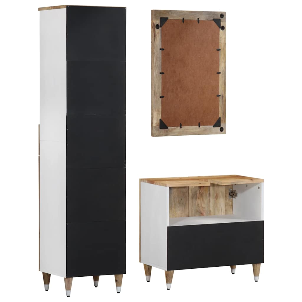 VXL8721158415356 g en hd 6 Set mobilier de baie, 3 piese, lemn masiv de mango Set mobilier de baie, 3 piese, lemn masiv de mango - imagine 7