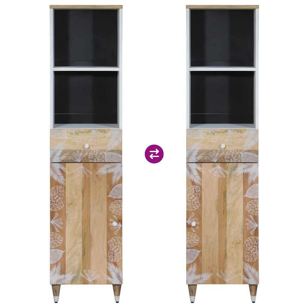 VXL8721158415356 g en hd 8 Set mobilier de baie, 3 piese, lemn masiv de mango Set mobilier de baie, 3 piese, lemn masiv de mango - imagine 9