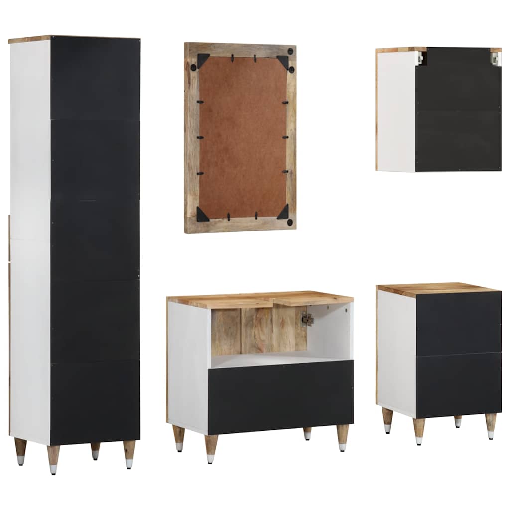 VXL8721158415370 g en hd 8 Set mobilier de baie, 5 piese, lemn masiv de mango Set mobilier de baie, 5 piese, lemn masiv de mango - imagine 9