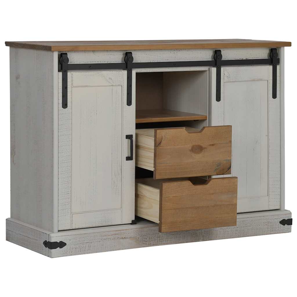 VXL8721158416247 g en hd 2 Bufetă HALDEN 2 uși glisante alb 112x40x80 cm lemn masiv Bufetă HALDEN 2 uși glisante alb 112x40x80 cm lemn masiv - imagine 4