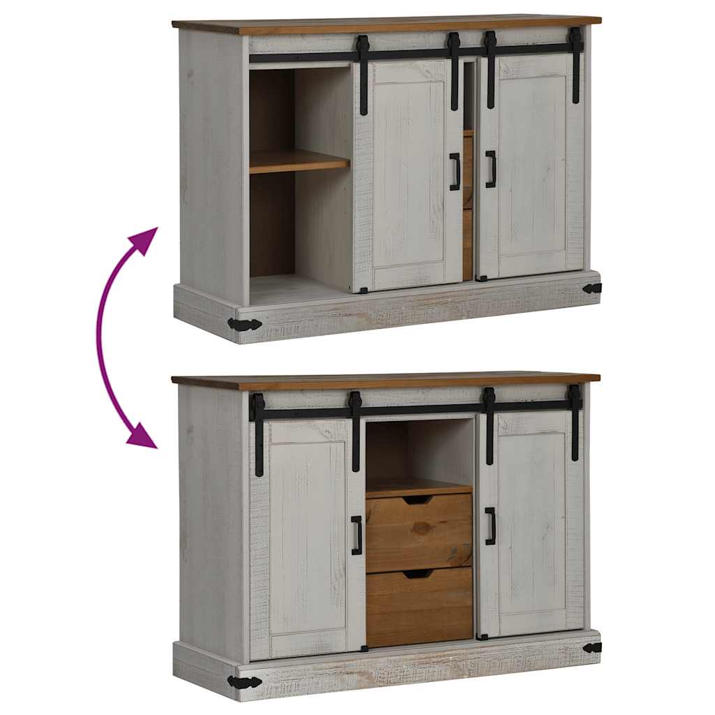 VXL8721158416247 g en hd 5 Bufetă HALDEN 2 uși glisante alb 112x40x80 cm lemn masiv Bufetă HALDEN 2 uși glisante alb 112x40x80 cm lemn masiv - imagine 7