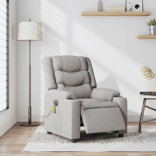 Alternative view of Scaun reclinabil electric pentru masaj Cloud Grey Fabric