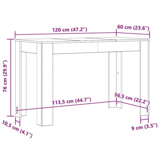 VXL8721158434357 g en hd 8 Masă de bucătărie, lemn vechi, 120 x 60 x 76 cm, PAL VXL8721158434357 g en hd 8