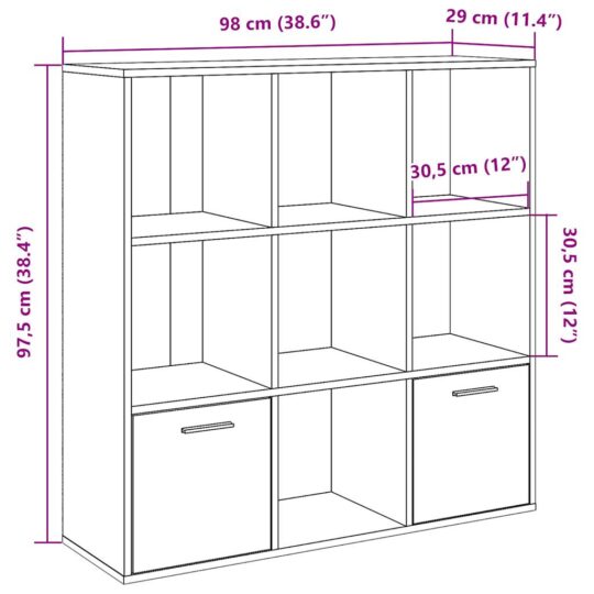 VXL8721158435019 g en hd 9 Bibliotecă, lemn vechi, 98x29x97,5 cm, lemn prelucrat VXL8721158435019 g en hd 9