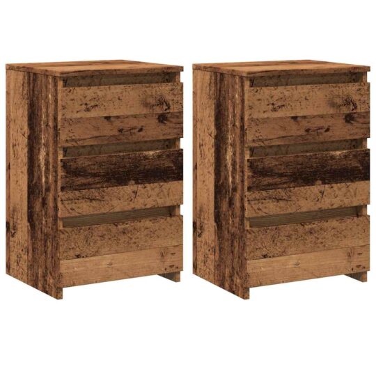 Alternative view of Noptiere, 2 buc., lemn vechi, 40x35x62,5 cm, lemn prelucrat