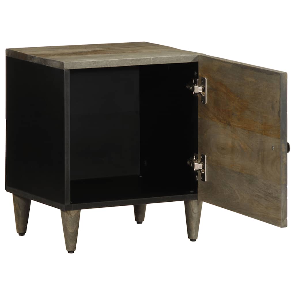 VXL8721158448828 g en hd 2 Noptiere 2 buc Gri deschis 40x33x46 cm Lemn masiv de mango Noptiere 2 buc Gri deschis 40x33x46 cm Lemn masiv de mango - imagine 3