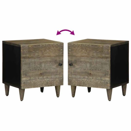 VXL8721158448828 g en hd 6 Noptiere 2 buc Gri deschis 40x33x46 cm Lemn masiv de mango VXL8721158448828 g en hd 6