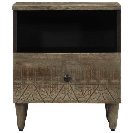 Alternative view of Noptiera gri deschis 40x33x46 cm lemn masiv de mango