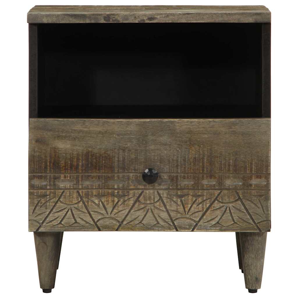 VXL8721158448927 g en hd 1 Noptiere 2 buc Gri deschis 40x33x46 cm Lemn masiv de mango Noptiere 2 buc Gri deschis 40x33x46 cm Lemn masiv de mango - imagine 2