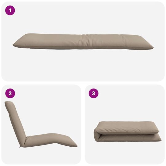VXL8721158495167 g en hd 5 Șezlong pliabil, gri taupe, 175x54x8,5 cm, țesătură Oxford VXL8721158495167 g en hd 5