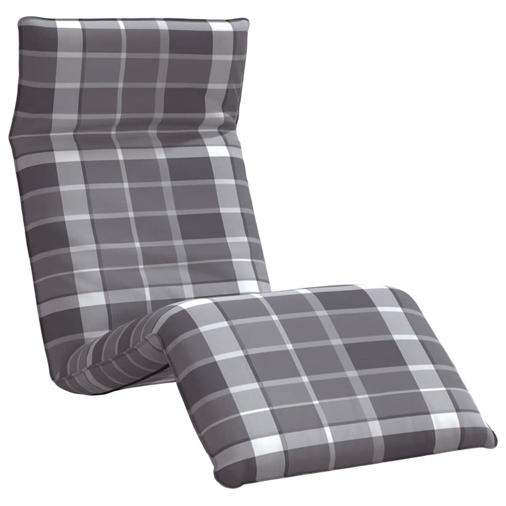 VXL8721158495228 a en hd 1 Șezlong pliabil, model în carouri gri, 175x54x8,5 cm Șezlong pliabil, model în carouri gri, 175x54x8,5 cm - imagine 2