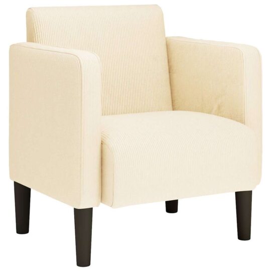 Alternative view of Canapea scaun cu cotiere crem 54 cm țesătură velur