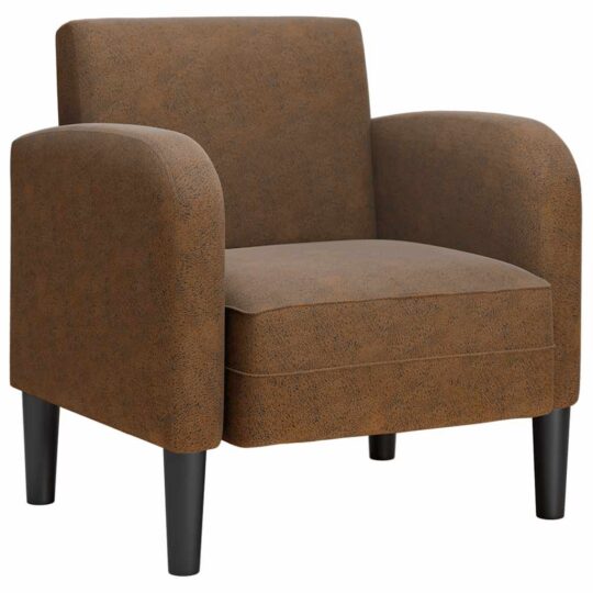 Alternative view of Canapea scaun cu cotiere maro 54 cm piele artificială