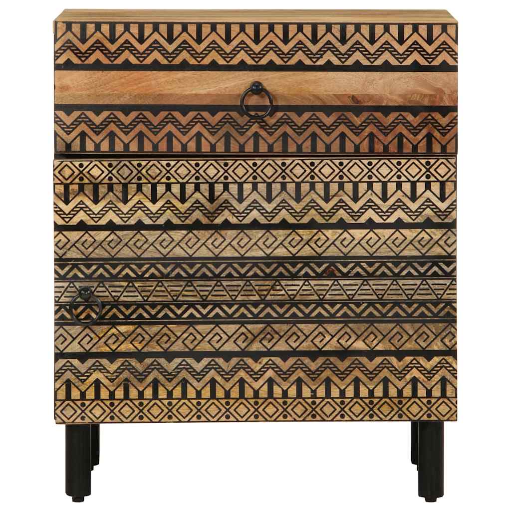 VXL8721158496355 g en hd 2 Dulap de pat, negru, 50x33x60 cm, lemn masiv de mango brut Dulap de pat, negru, 50x33x60 cm, lemn masiv de mango brut - imagine 3