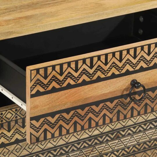 VXL8721158496355 g en hd 7 Dulap de pat, negru, 50x33x60 cm, lemn masiv de mango brut VXL8721158496355 g en hd 7