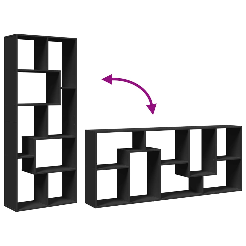 VXL8721158501172 g en hd 6 Bibliotecă/separator cameră negru 67x25x161,5 cm lemn prelucrat Bibliotecă/separator cameră negru 67x25x161,5 cm lemn prelucrat - imagine 8