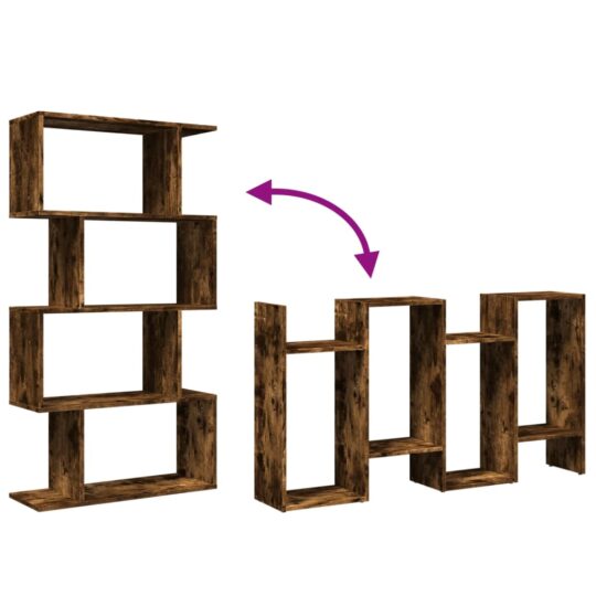 VXL8721158501479 g en hd 6 Bibliotecă/separator 4 niveluri stejar fumuriu 70x24x129cm lemn VXL8721158501479 g en hd 6