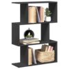 VXL8721158501530 m en hd 1 Bibliotecă/separator cameră 3 niveluri negru 70x24x97 cm, lemn VXL8721158501530 m en hd 1