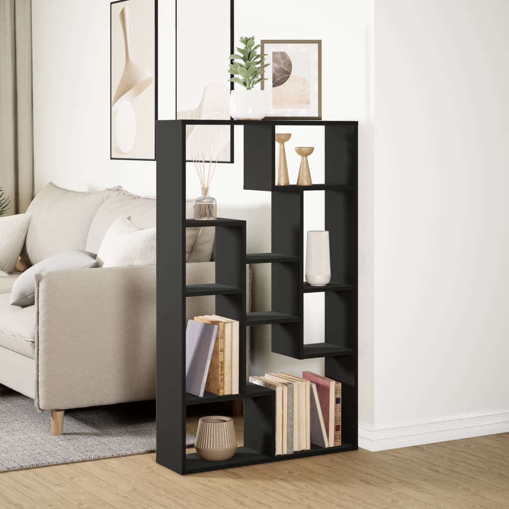 VXL8721158501981 g en hd 2 Bibliotecă, negru, 72x20x120 cm, lemn prelucrat Bibliotecă, negru, 72x20x120 cm, lemn prelucrat - imagine 4