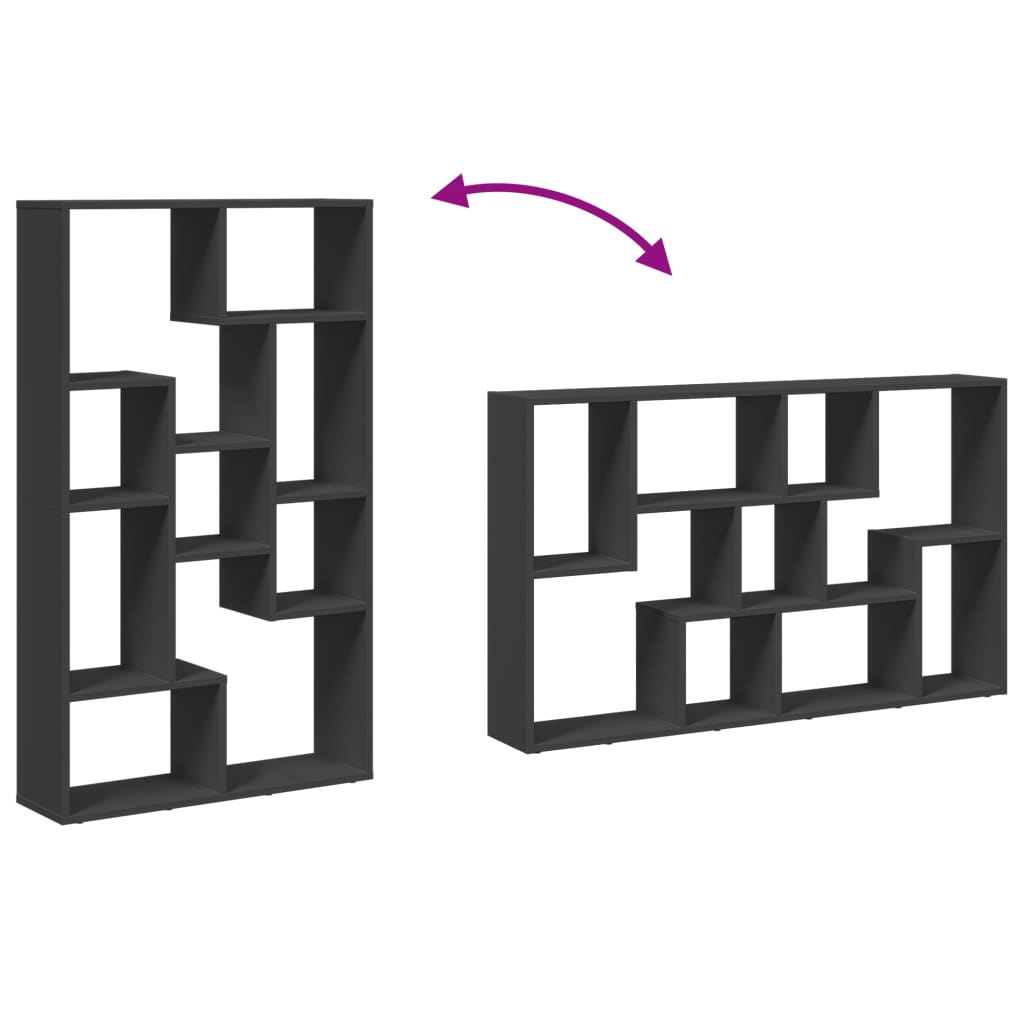 VXL8721158501981 g en hd 6 Bibliotecă, negru, 72x20x120 cm, lemn prelucrat Bibliotecă, negru, 72x20x120 cm, lemn prelucrat - imagine 8