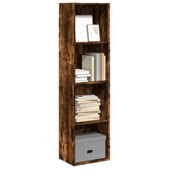 Bibliotecă, stejar fumuriu, 40x30x152 cm, lemn prelucrat