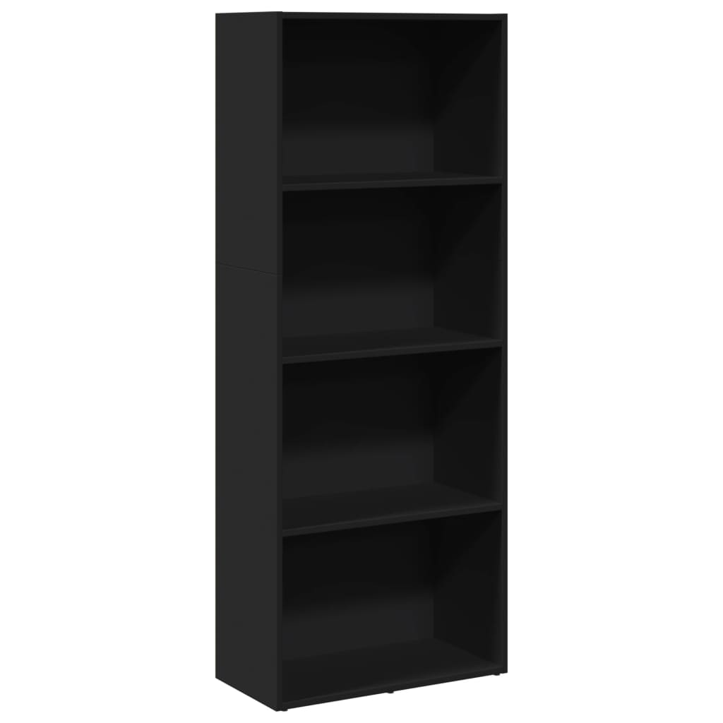 VXL8721158508171 a en hd 1 Bibliotecă, negru, 60x30x152 cm, lemn prelucrat Bibliotecă, negru, 60x30x152 cm, lemn prelucrat - imagine 2