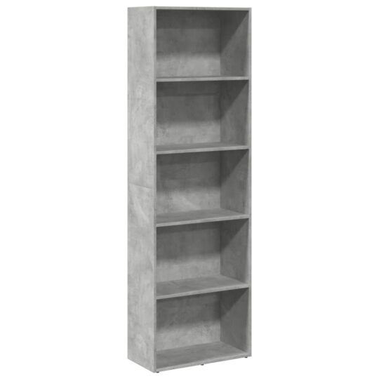 Alternative view of Bibliotecă, gri beton, 60x30x189 cm, lemn prelucrat