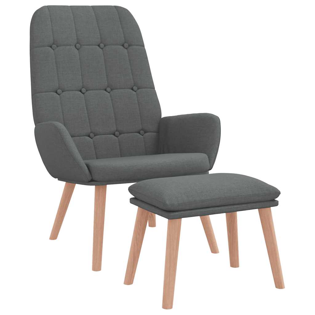 VXL8721158519979 a en hd 1 Scaun de relaxare cu taburet, gri deschis, textil Scaun de relaxare cu taburet, gri deschis, textil - imagine 2