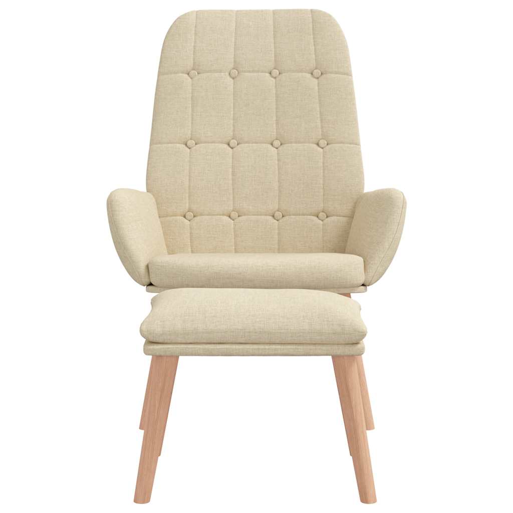 VXL8721158519986 g en hd 3 Scaun de relaxare cu taburet, crem, textil Scaun de relaxare cu taburet, crem, textil - imagine 5