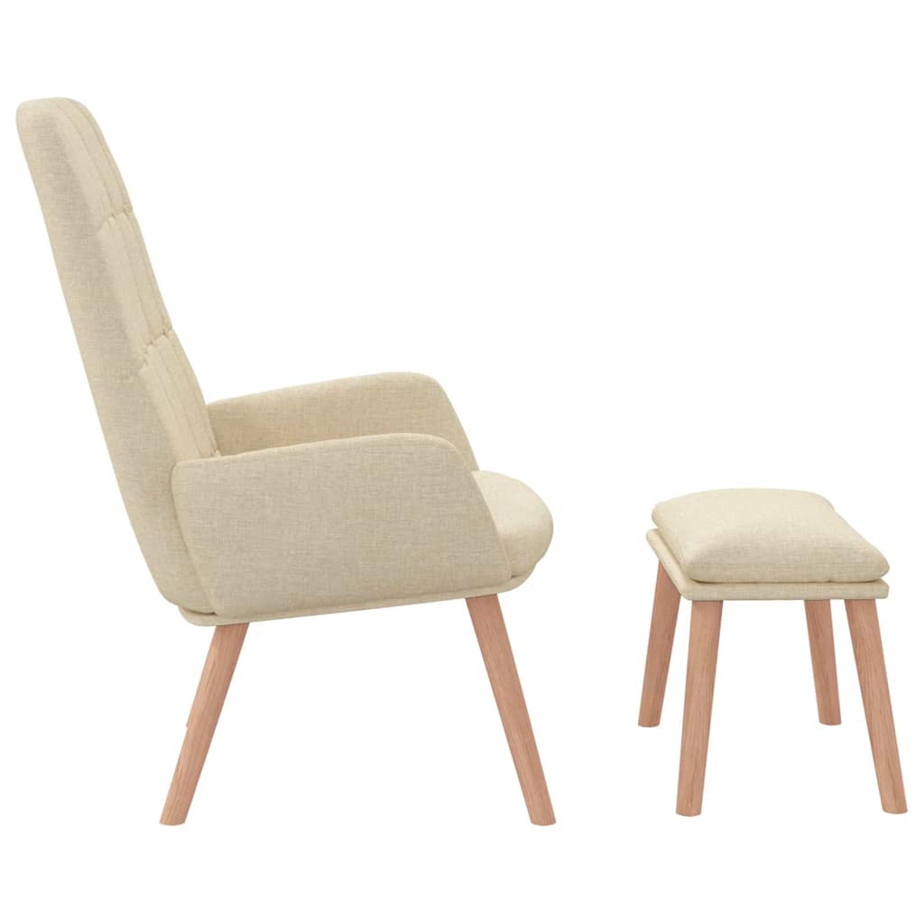 VXL8721158519986 g en hd 4 Scaun de relaxare cu taburet, crem, textil Scaun de relaxare cu taburet, crem, textil - imagine 6