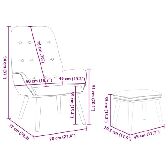 VXL8721158519986 g en hd 8 Scaun de relaxare cu taburet, crem, textil VXL8721158519986 g en hd 8