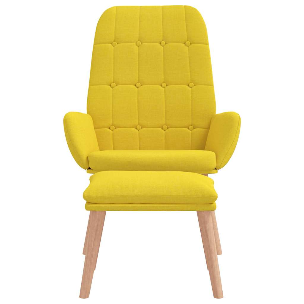 VXL8721158520012 g en hd 3 Scaun de relaxare cu taburet din material galben deschis Scaun de relaxare cu taburet din material galben deschis - imagine 5