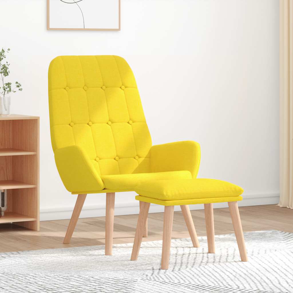 VXL8721158520012 m en hd 1 Scaun de relaxare cu taburet din material galben deschis Scaun de relaxare cu taburet din material galben deschis