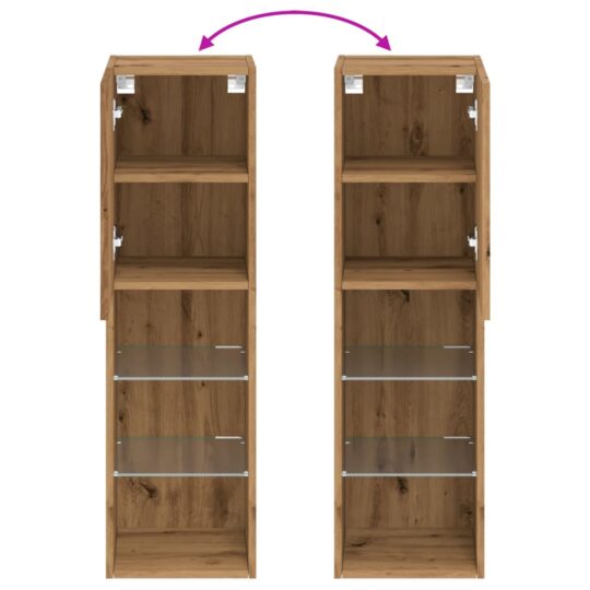 VXL8721158556875 g en hd 9 Comode TV cu lumini LED 2 buc. stejar artizanal 30,5x30x102 cm VXL8721158556875 g en hd 9