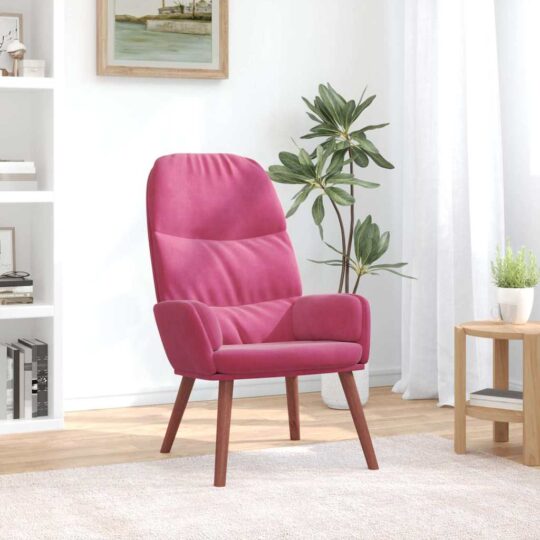 Scaun de relaxare, roșu vin, catifea