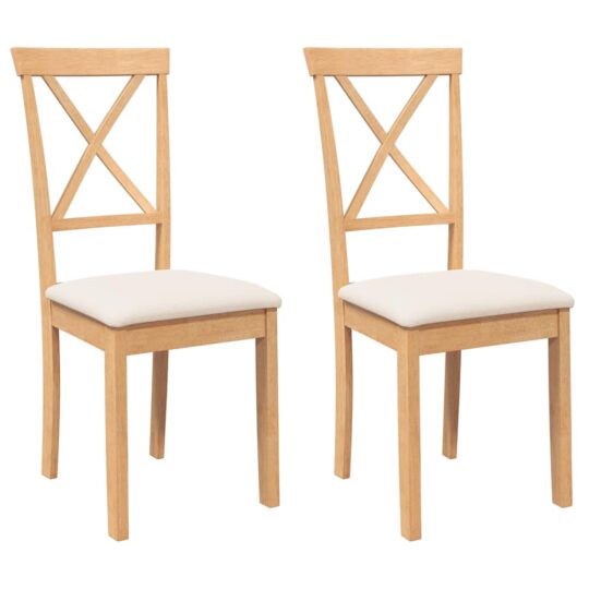 Alternative view of Scaune de sufragerie cu perne 2 buc din cauciuc din lemn masiv