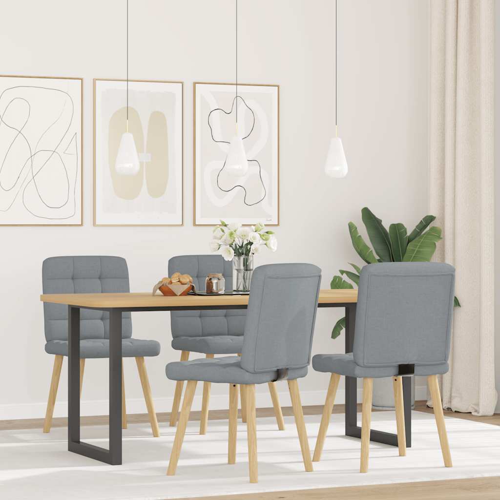 VXL8721158566362 g en hd 1 Scaune de bucătărie pivotante, 4 buc., gri deschis, textil Scaune de bucătărie pivotante, 4 buc., gri deschis, textil - imagine 2