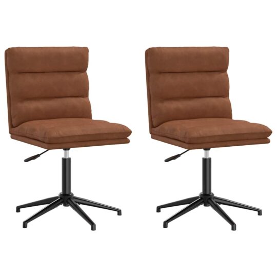 Alternative view of Scaune de sufragerie, 2 buc., maro, piele ecologică