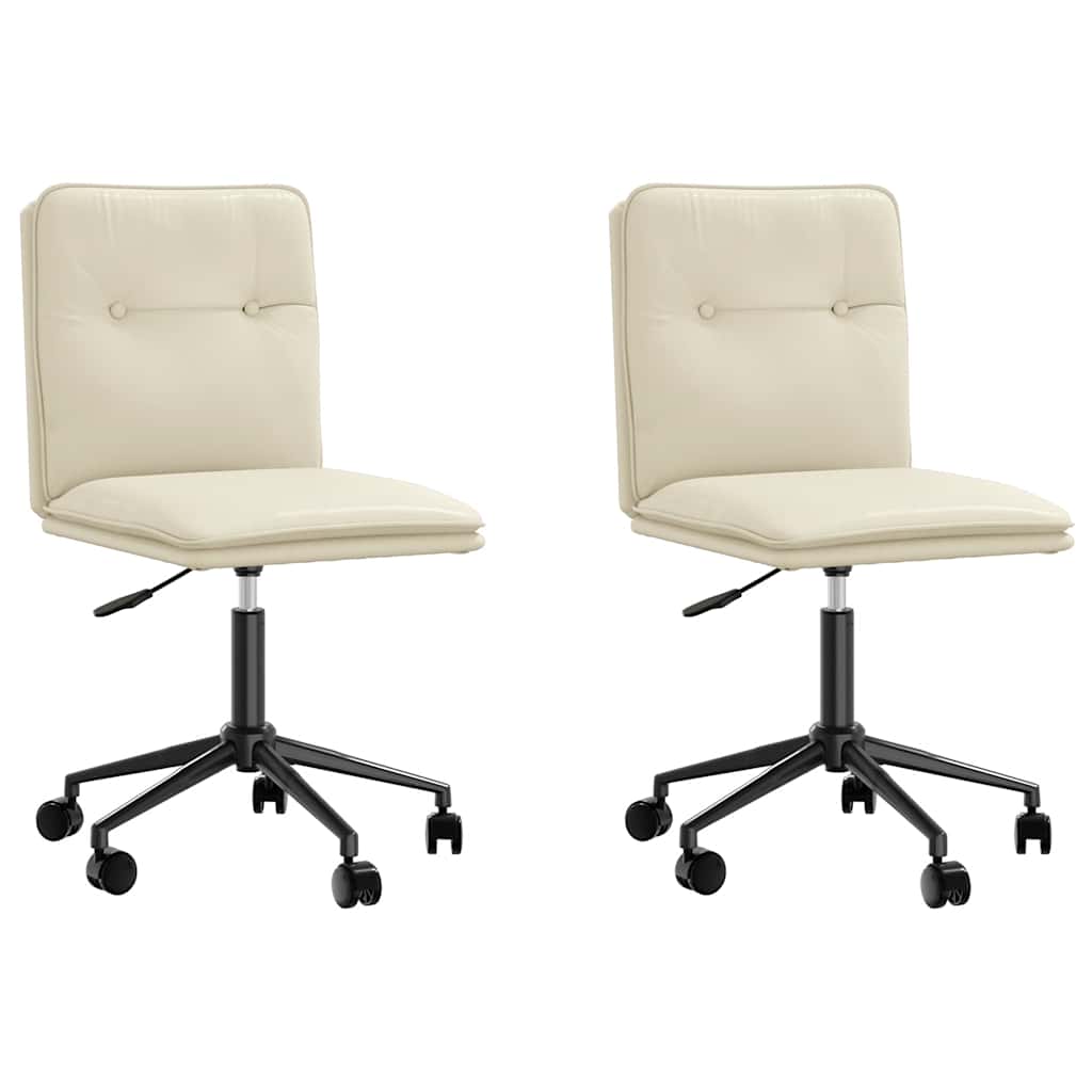 VXL8721158568656 a en hd 1 Scaune de bucătărie, 2 buc., crem, piele ecologică Scaune de bucătărie, 2 buc., crem, piele ecologică - imagine 2