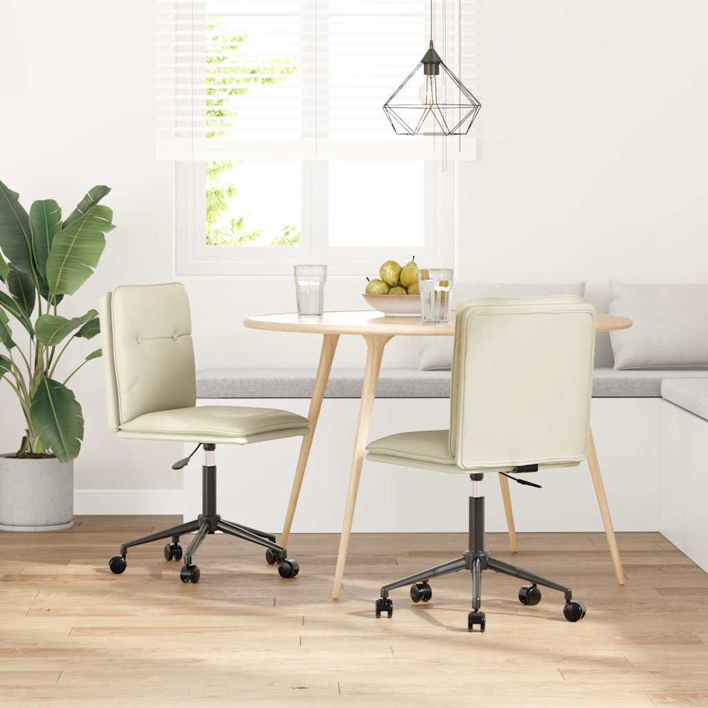 VXL8721158568656 m en hd 1 Scaune de bucătărie, 2 buc., crem, piele ecologică Scaune de bucătărie, 2 buc., crem, piele ecologică