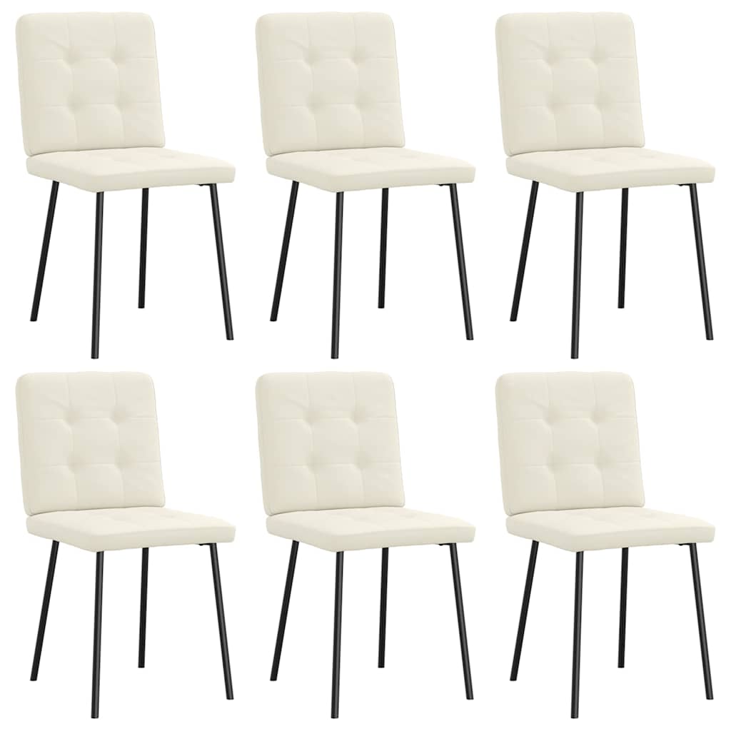 VXL8721158568816 a en hd 1 Scaune de bucătărie, 6 buc., crem, catifea Scaune de bucătărie, 6 buc., crem, catifea