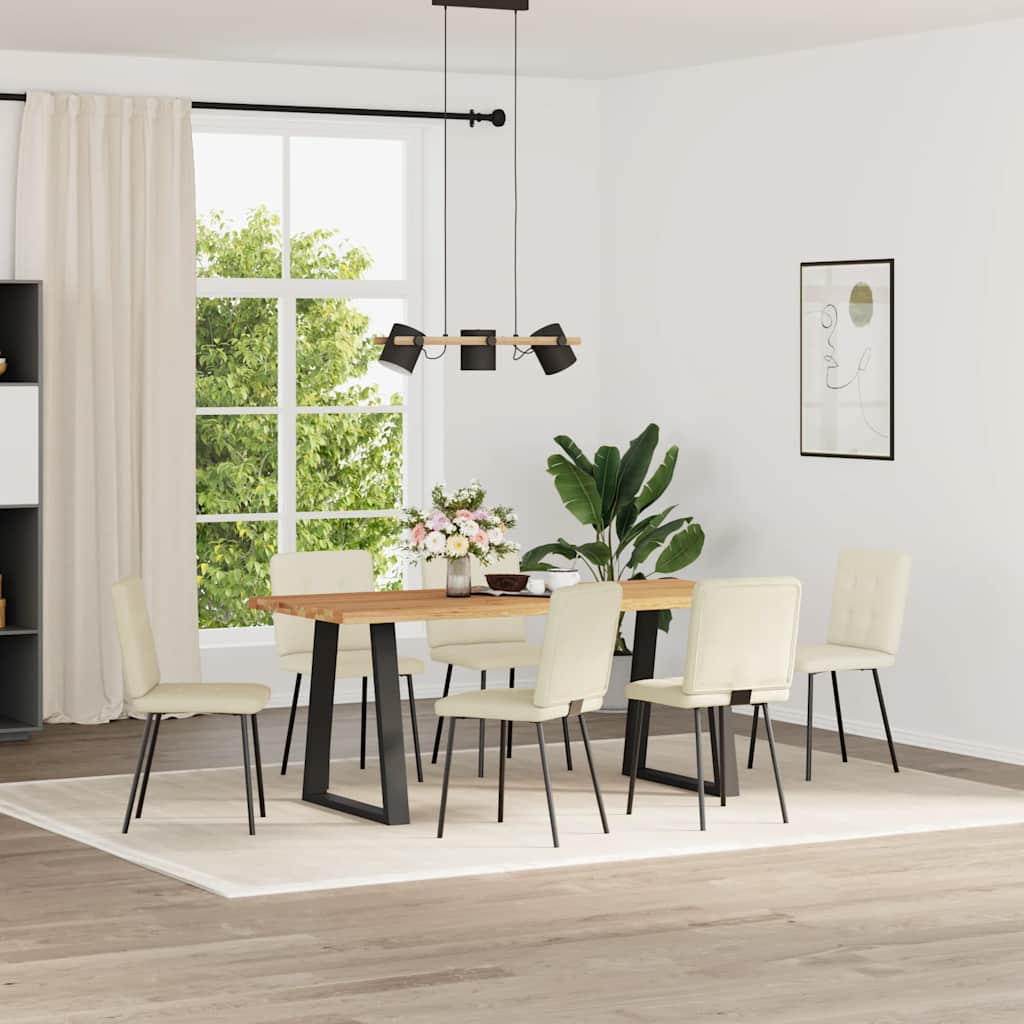 VXL8721158568816 g en hd 1 Scaune de bucătărie, 6 buc., crem, catifea Scaune de bucătărie, 6 buc., crem, catifea - imagine 2