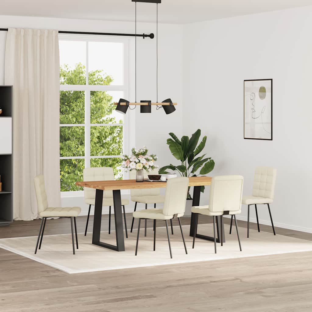 VXL8721158569042 g en hd 1 Scaune de bucătărie, 6 buc., crem, catifea Scaune de bucătărie, 6 buc., crem, catifea - imagine 2