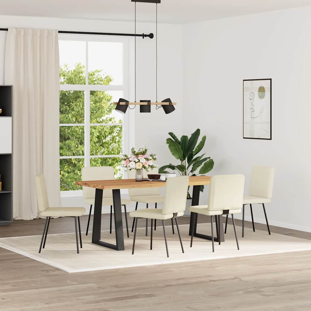 VXL8721158569578 g en hd 1 Scaune de bucătărie, 6 buc., crem, catifea Scaune de bucătărie, 6 buc., crem, catifea - imagine 2